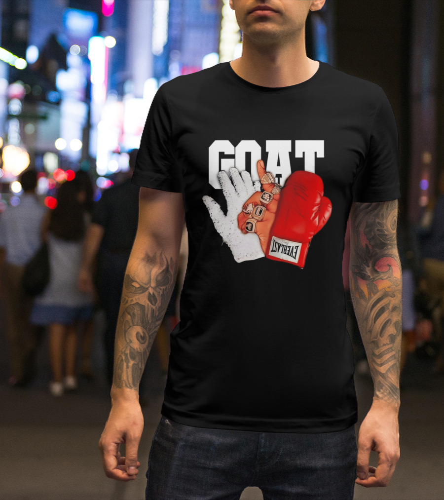 GOAT Michael Jordan Mike Tyson Chicago Bulls 23 Jackson Glove T-Shirt