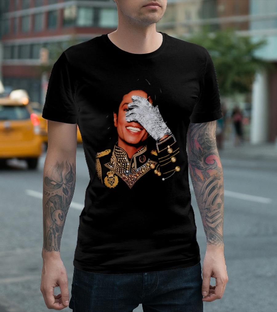 Jackson Drake Iceman King Of Pop Diamond Glove 2026 Gold Embellished Uniform T-Shirt