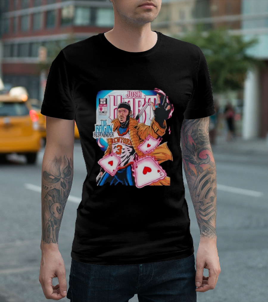 Josh Hart The Ragin' Rebounder Knicks New York Comic Style Basketball Cards T-Shirt
