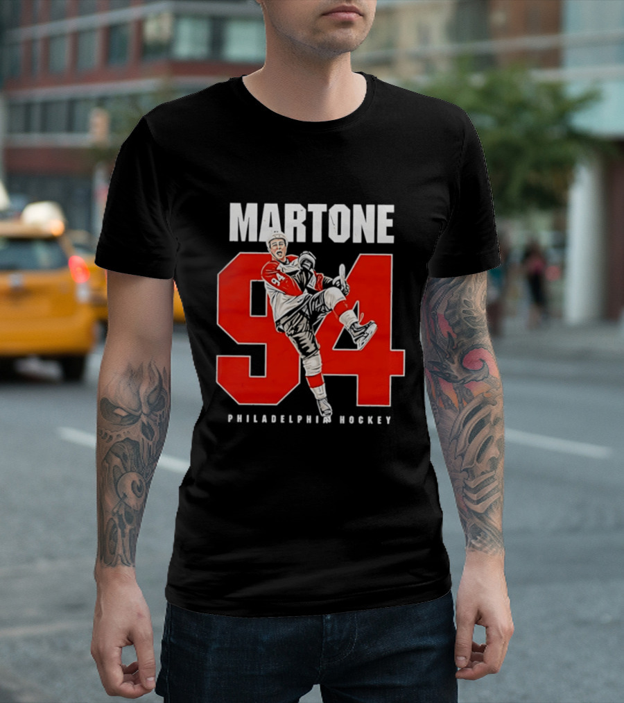 Martone 94 Philadelphia Hockey Player Celebration T-Shirt