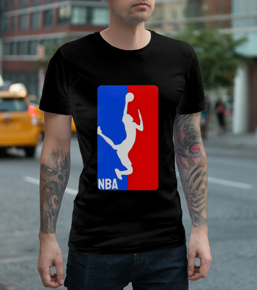 NBA Basketball 2026 Dunk Silhouette Red Blue T-Shirt