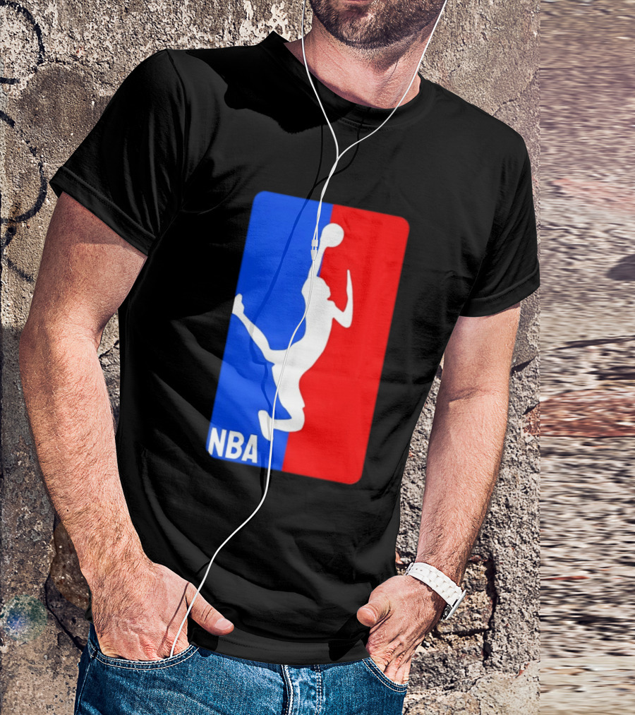 NBA Basketball 2026 Dunk Silhouette Red Blue T-Shirt