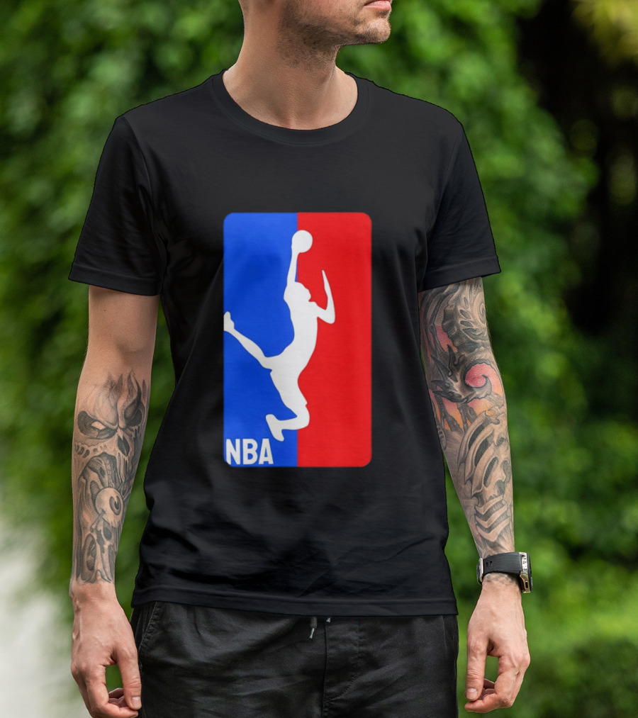 NBA Basketball 2026 Dunk Silhouette Red Blue T-Shirt