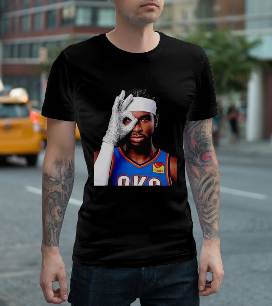 Shai Gilgeous Alexander Oklahoma City Thunder Clutch Player Of The Year 2026 Glitter Gloves Houta OKC T-Shirt