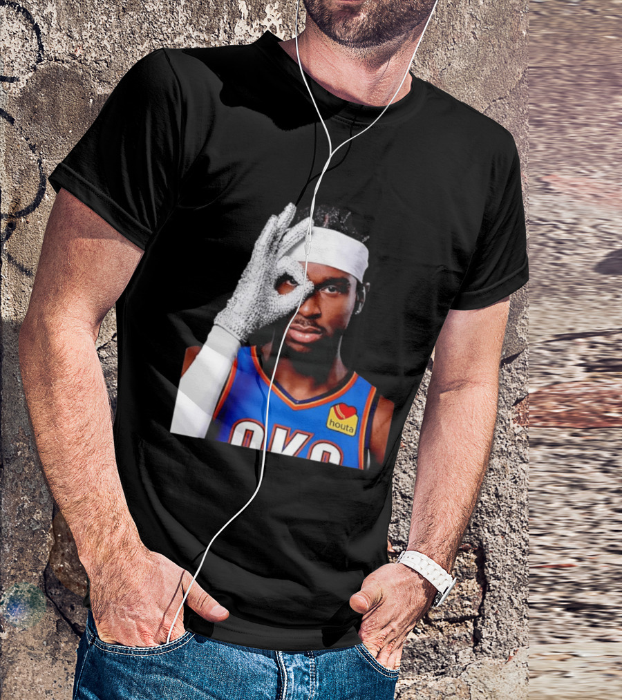 Shai Gilgeous Alexander Oklahoma City Thunder Clutch Player Of The Year 2026 Glitter Gloves Houta OKC T-Shirt