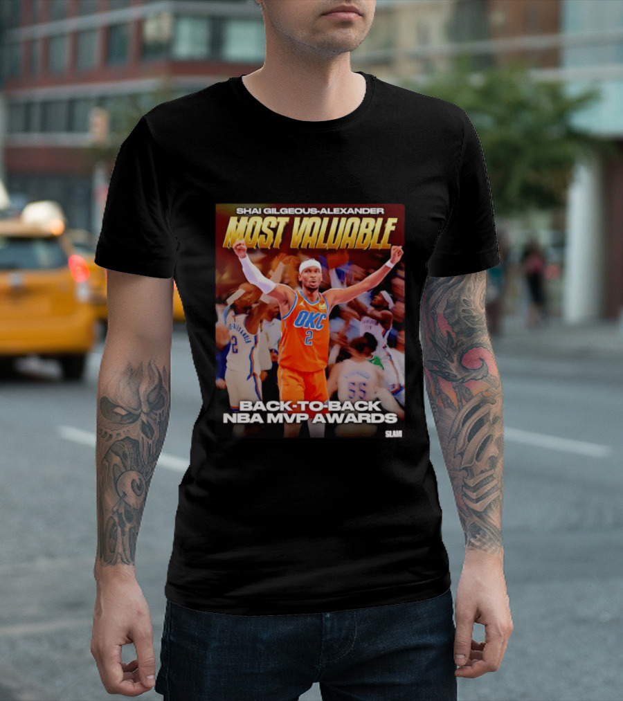 Shai Gilgeous Alexander Oklahoma City Thunder Most Valuable Back To Back NBA MVP Awards T-Shirt