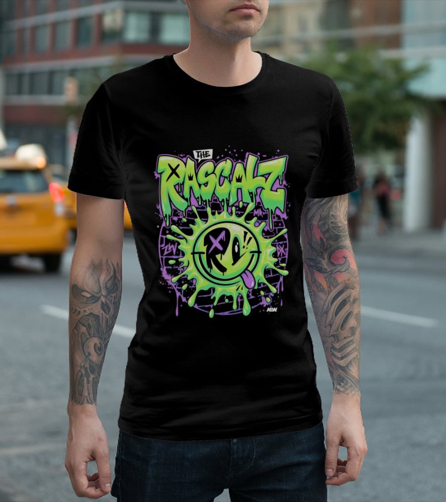 The Rascalz Dripping Neon Smiley X Eyes T-Shirt