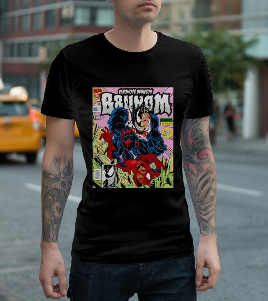 Venomous Brunson Venom X Jalen Brunson Marvel Comic Brunes Back Cover Price T-Shirt