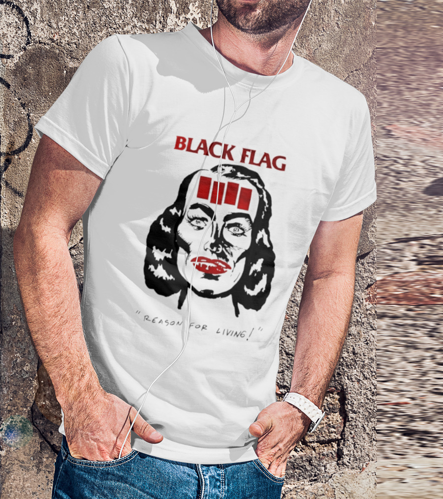 Black Flag Reason For Living Rare 80s T-Shirt