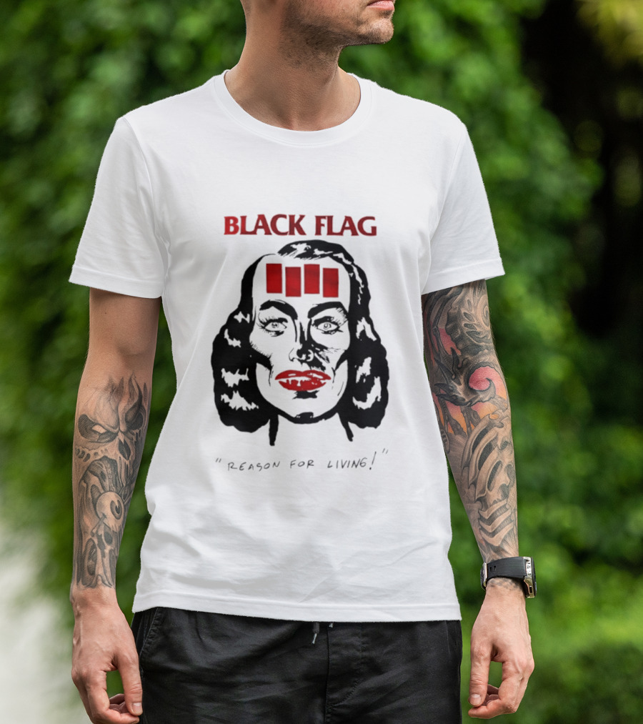Black Flag Reason For Living Rare 80s T-Shirt