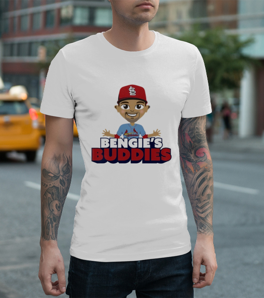 Bengie's Buddies Cardenales StL Baseball Red Cap T-Shirt