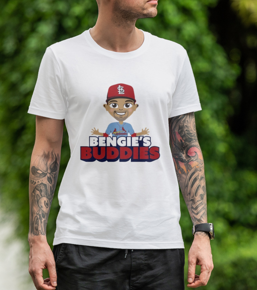 Bengie's Buddies Cardenales StL Baseball Red Cap T-Shirt