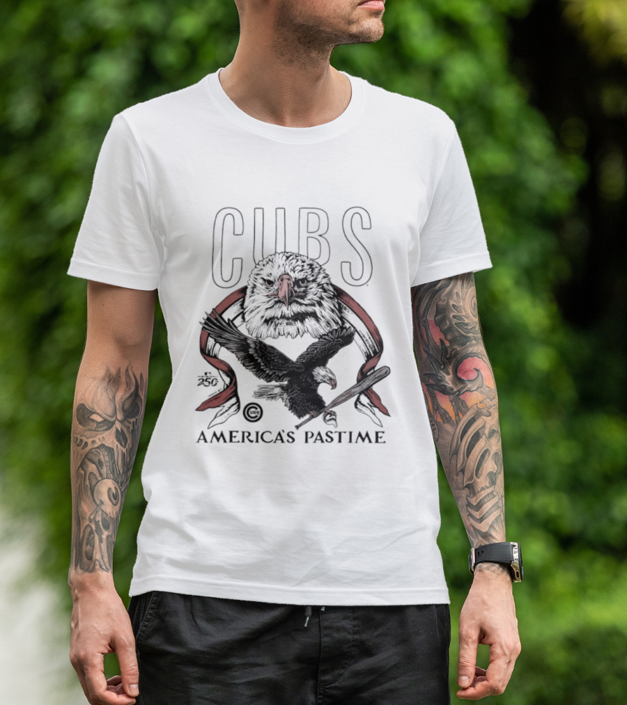 Chicago Cubs America's Pastime Bald Eagle Celebration 250th T-Shirt