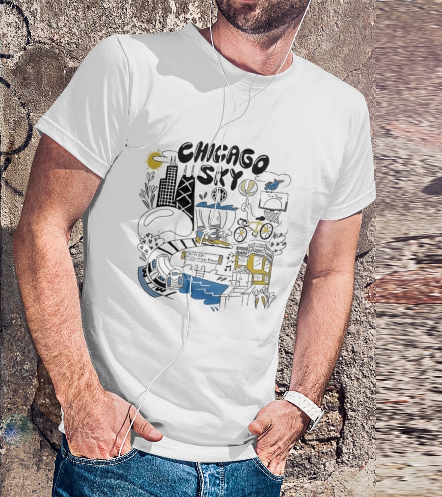 Chicago Sky 2026 Joe Kraft Skyline Basketball T-Shirt