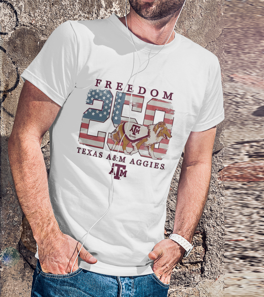 Texas A&M Aggies Freedom Reveille 250th Celebration T-Shirt