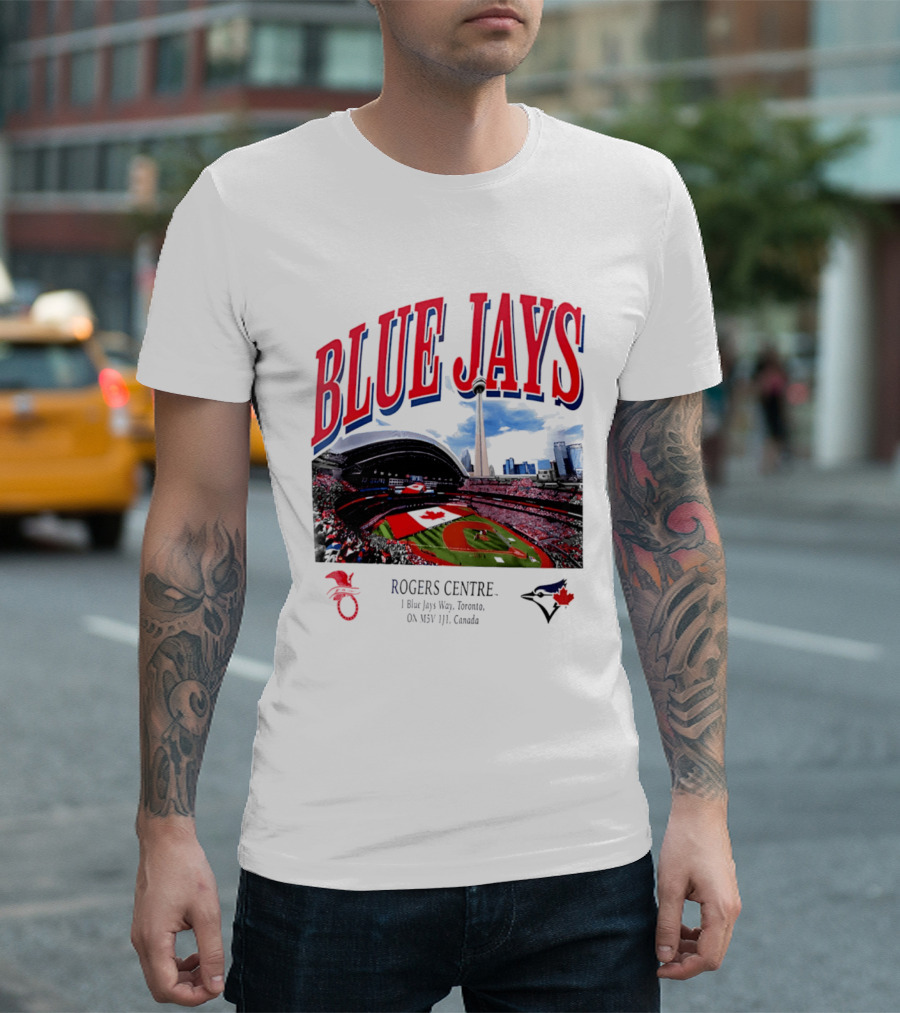 Blue Jays Rogers Centre Toronto Skyline CN Tower Baseball Stadium Canada T-Shirt