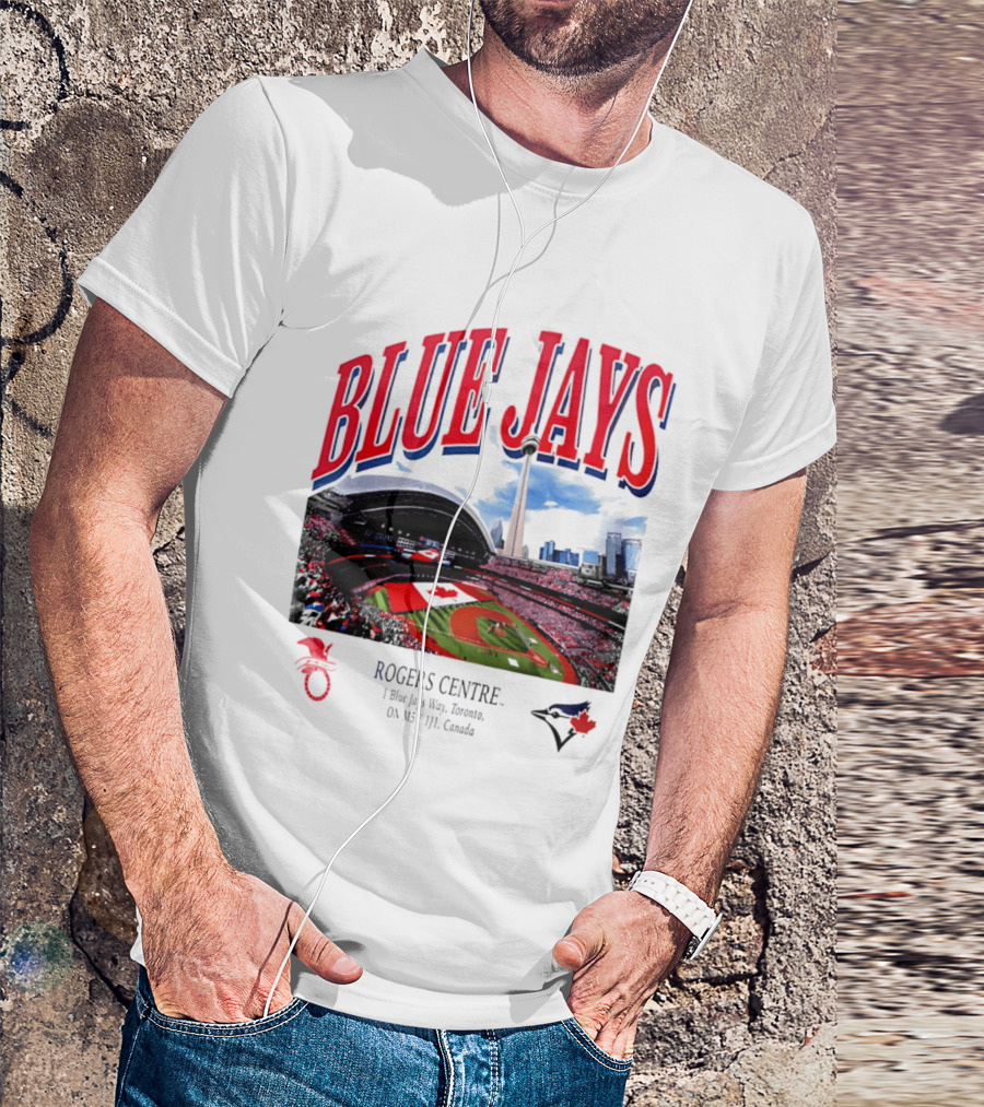 Blue Jays Rogers Centre Toronto Skyline CN Tower Baseball Stadium Canada T-Shirt