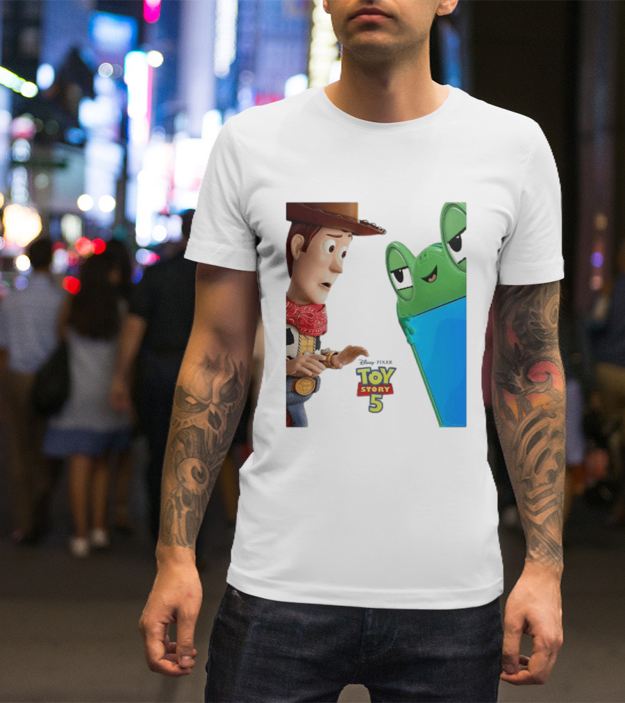 Toy Story 5 Woody And Animated Frog Encounter T-Shirt
