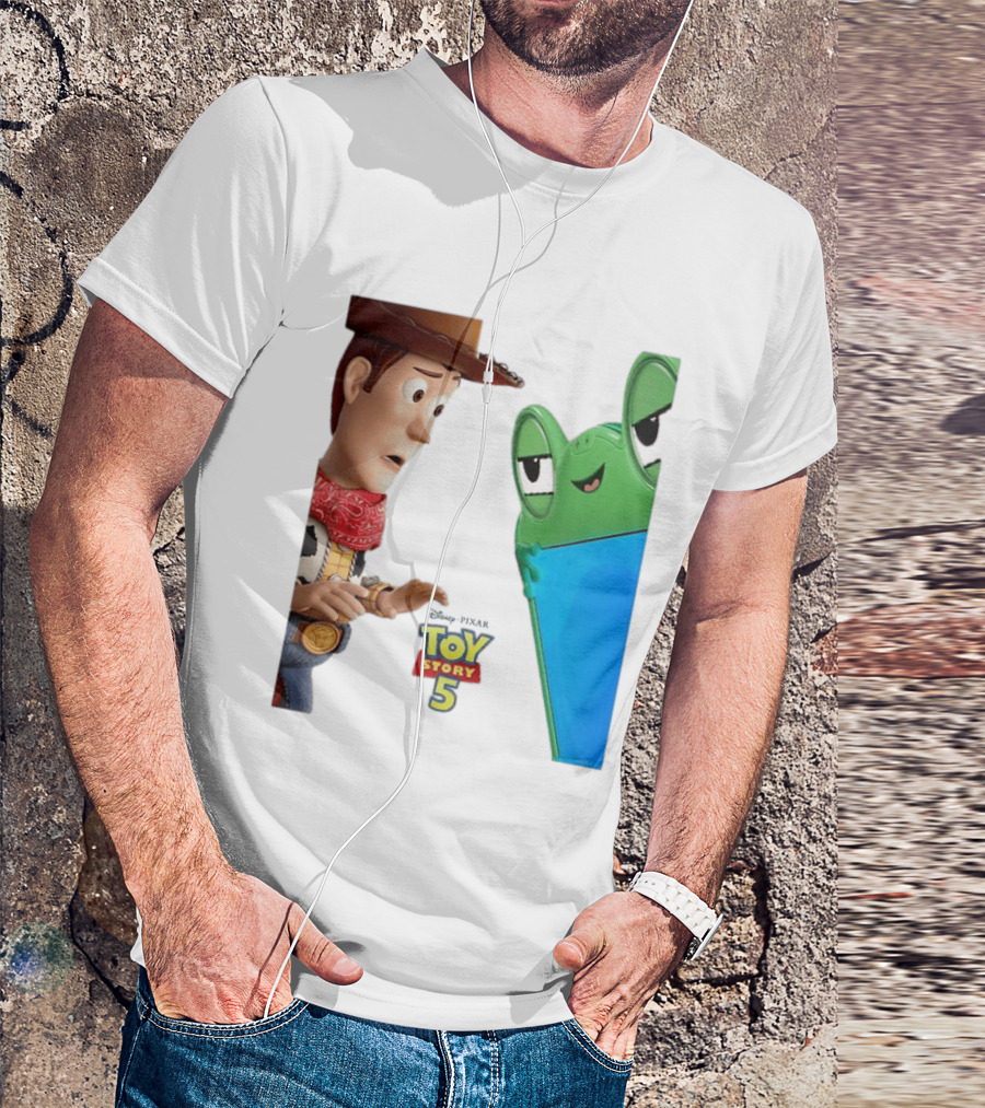 Toy Story 5 Woody And Animated Frog Encounter T-Shirt