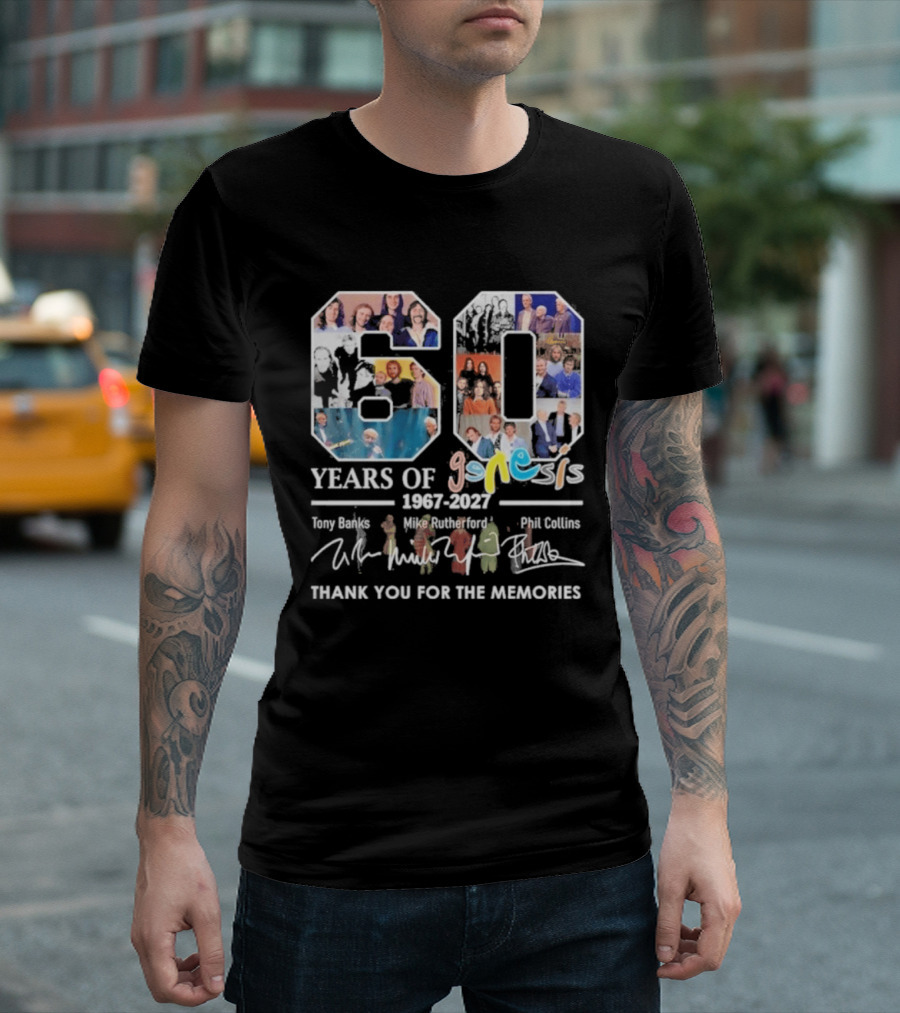 60 Years Of Genesis 1967 2027 Thank You For The Memories Tony Banks Mike Rutherford Phil Collins T-Shirt