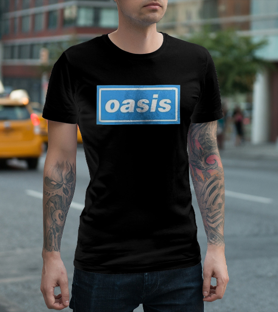 Oasis Vintage Blue Distressed Box T-Shirt
