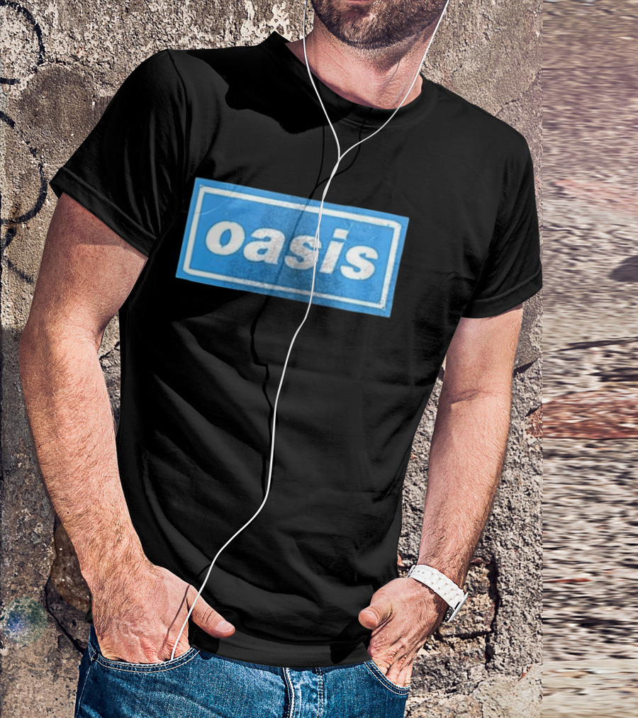 Oasis Vintage Blue Distressed Box T-Shirt