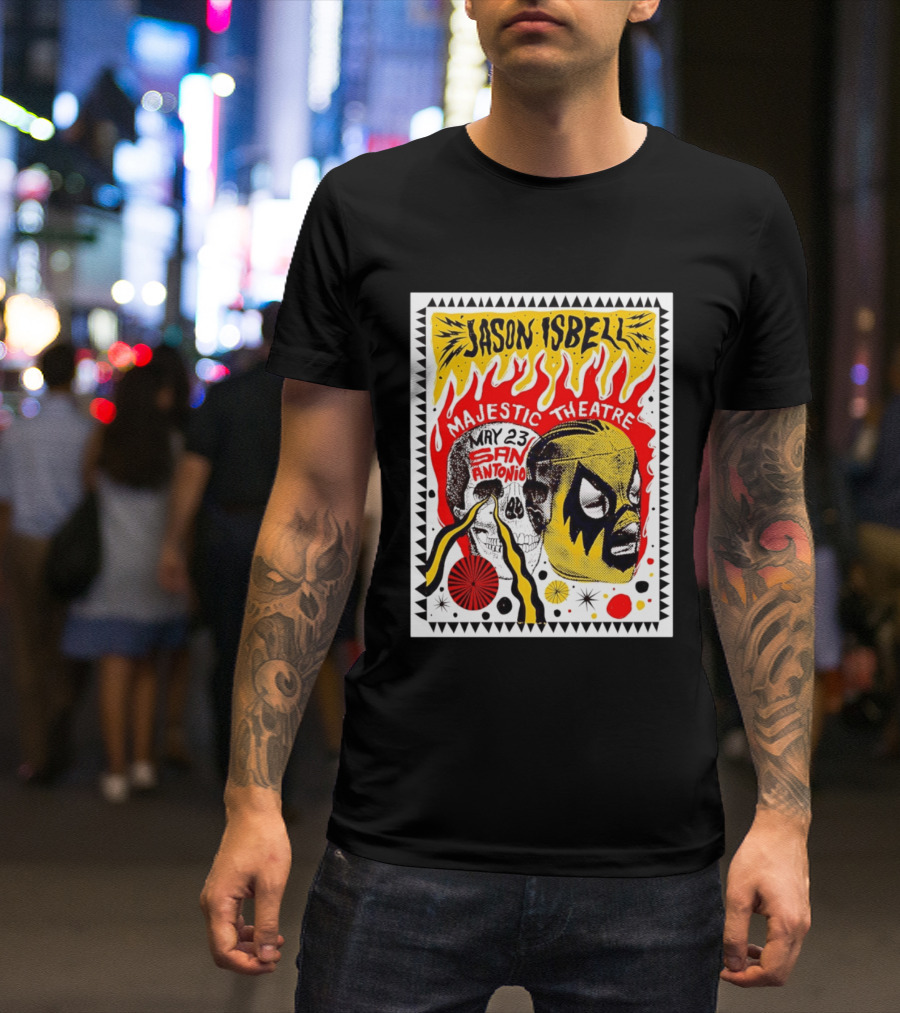 Jason Isbell May 23 San Antonio Majestic Theatre Skull And Mask T-Shirt