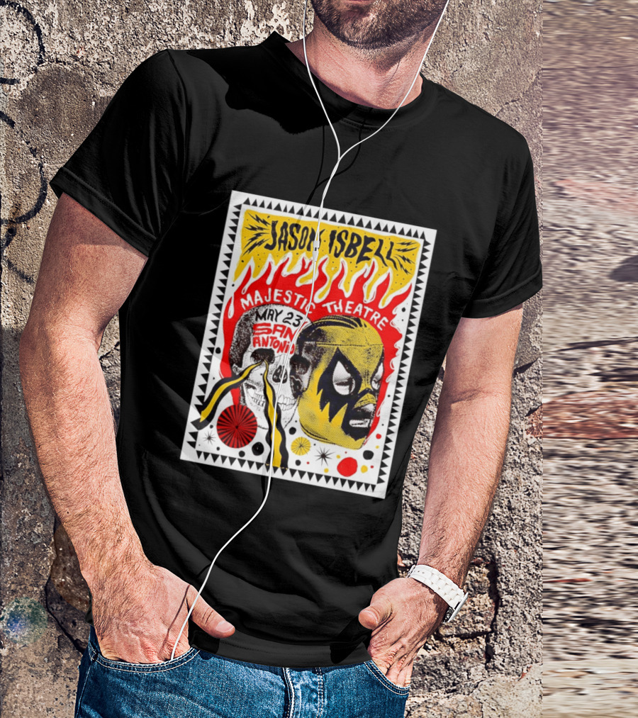 Jason Isbell May 23 San Antonio Majestic Theatre Skull And Mask T-Shirt