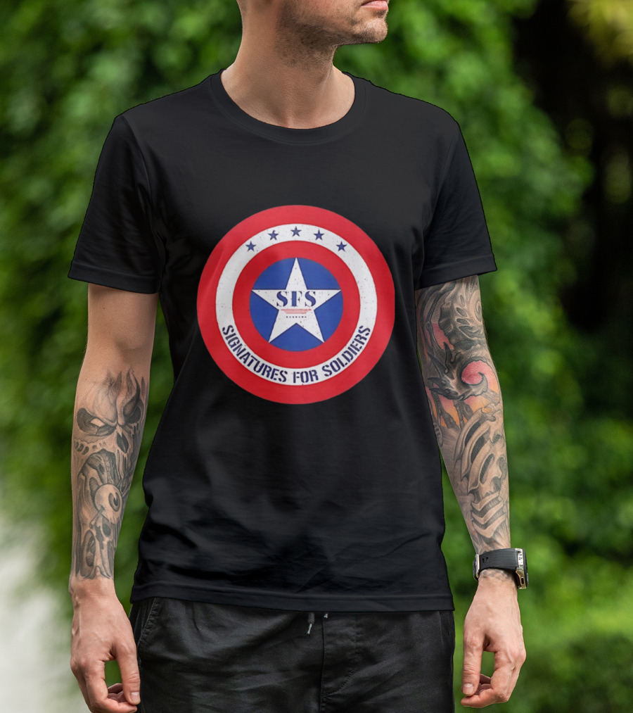 Signatures For Soldiers SFS Captain America Star Shield T-Shirt