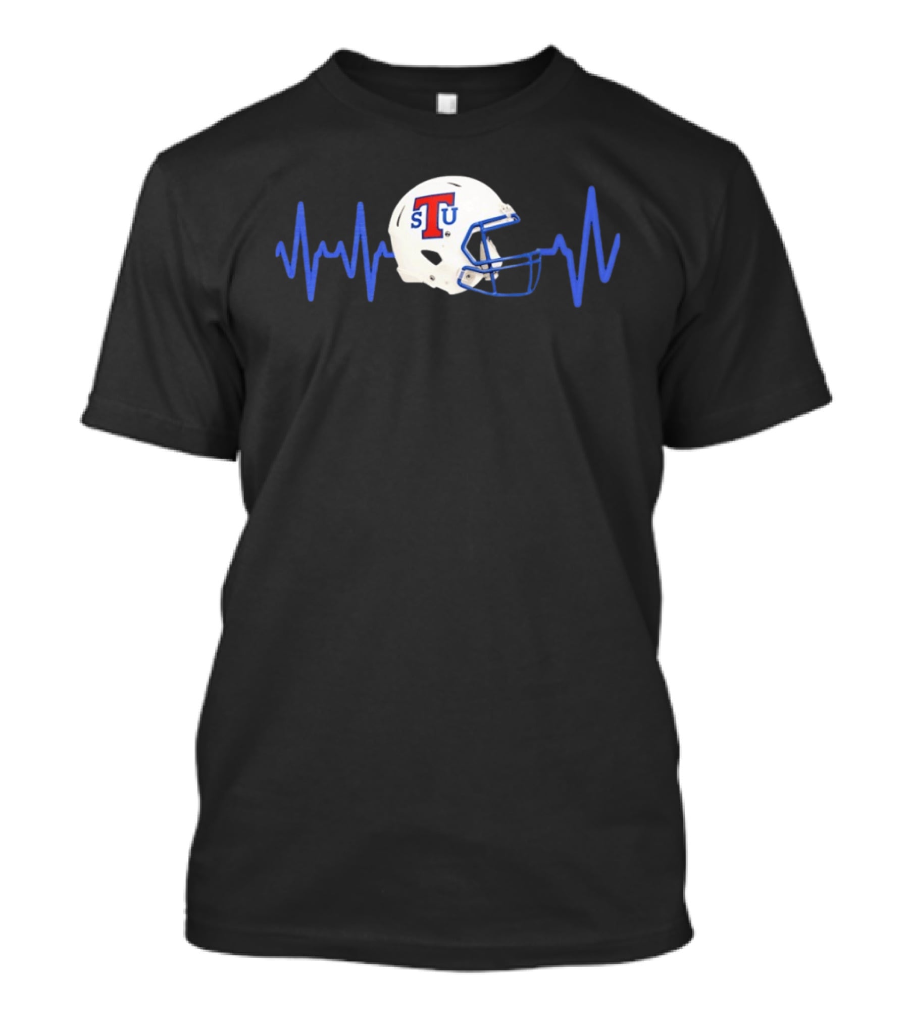 Louisiana Tech Bulldogs STU Football Helmet Heartbeat T-Shirt