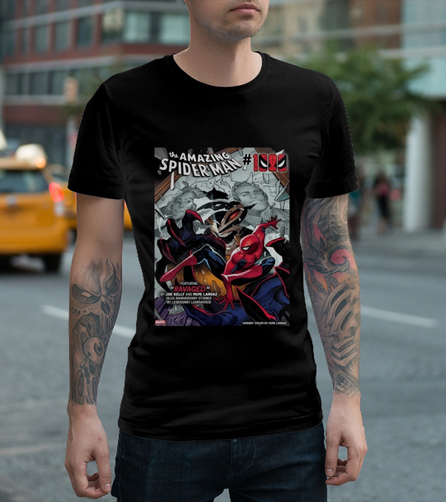 The Amazing Spider Man 1000 Featuring Ravaged By Joe Kelly Pepe Larraz Plus Anniversary Stories Marvel Variant Cover T-Shirt
