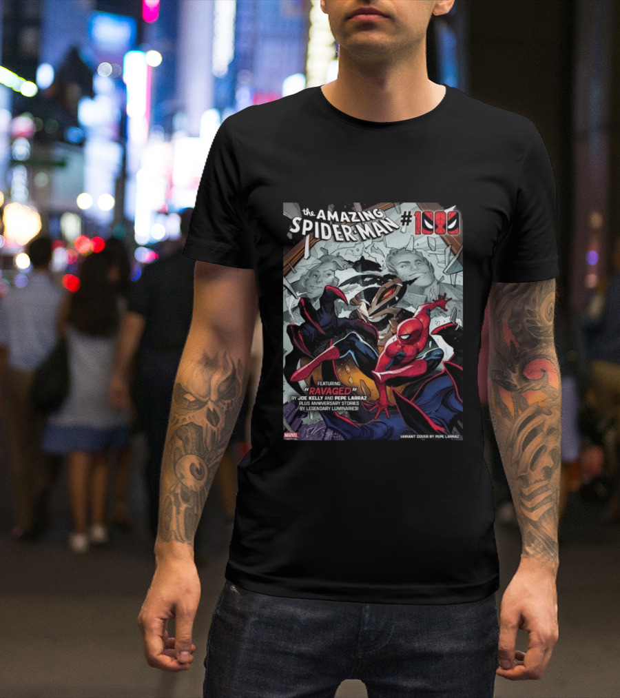The Amazing Spider Man 1000 Featuring Ravaged By Joe Kelly Pepe Larraz Plus Anniversary Stories Marvel Variant Cover T-Shirt
