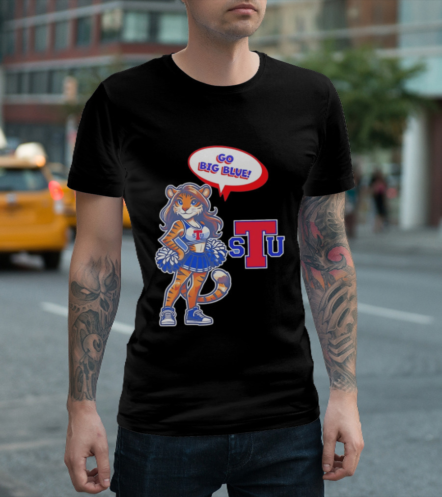 Tiger Cheerleader Go Big Blue STU T-Shirt