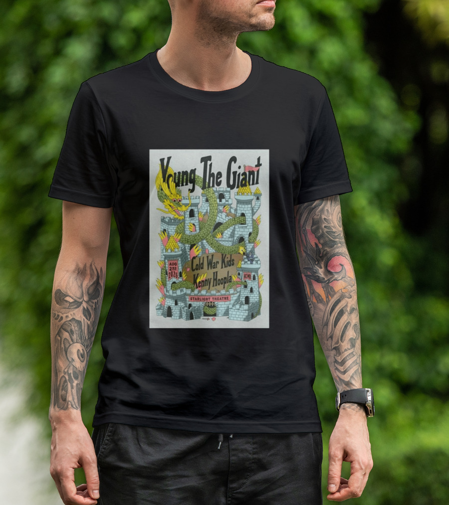 Young The Giant Aug 2 2026 Starlight Theatre Kansas City MO Cold War Kids KennyHoopla Dragon Castle T-Shirt