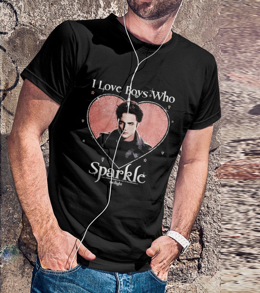 Twilight I Love Boys Who Sparkle Heart T-Shirt
