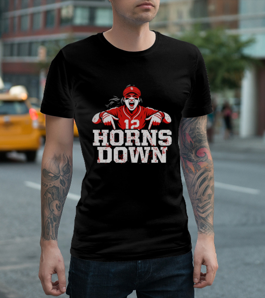 Oklahoma Sooners 12 Horns Down Girl Fan T-Shirt