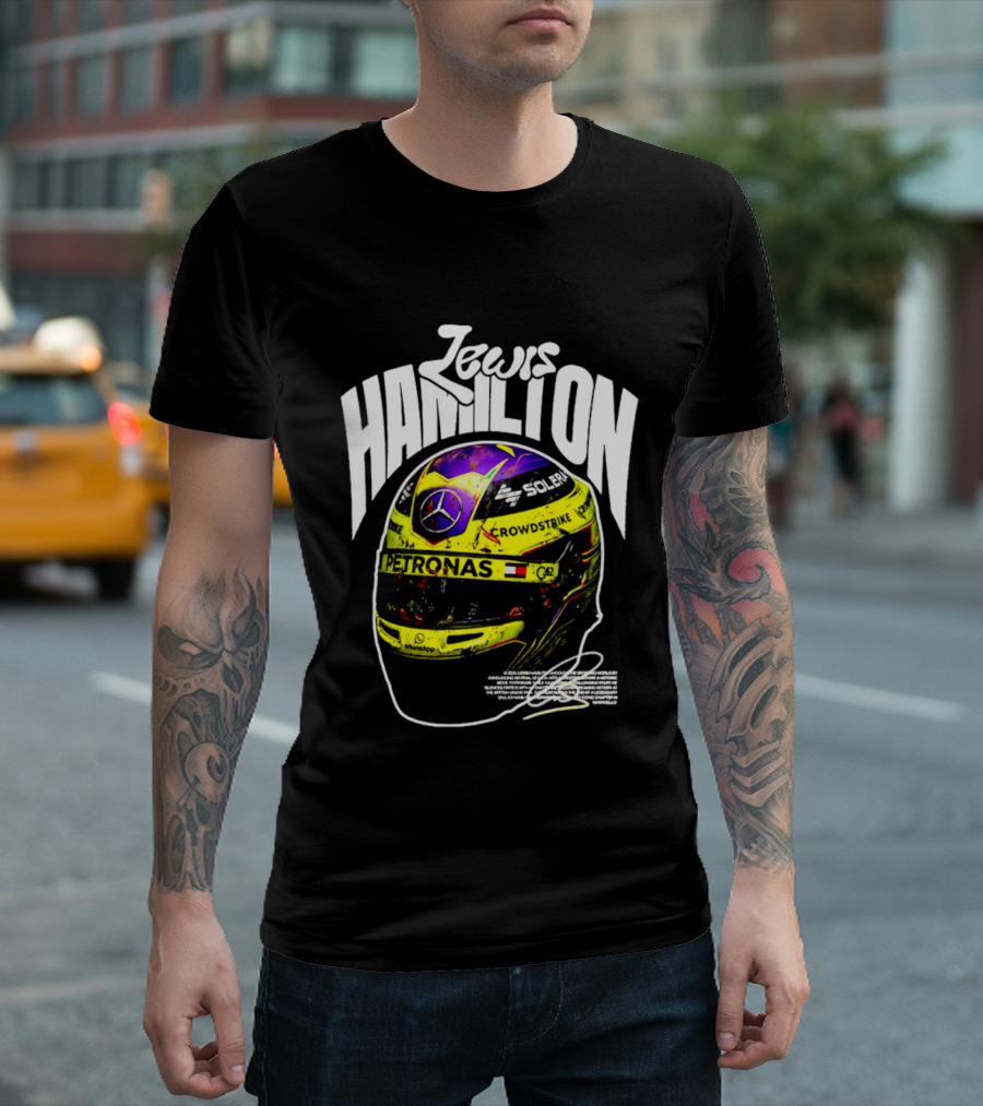 Jewis Hamilton Petronas Racing Helmet 2024 Mercedes T-Shirt