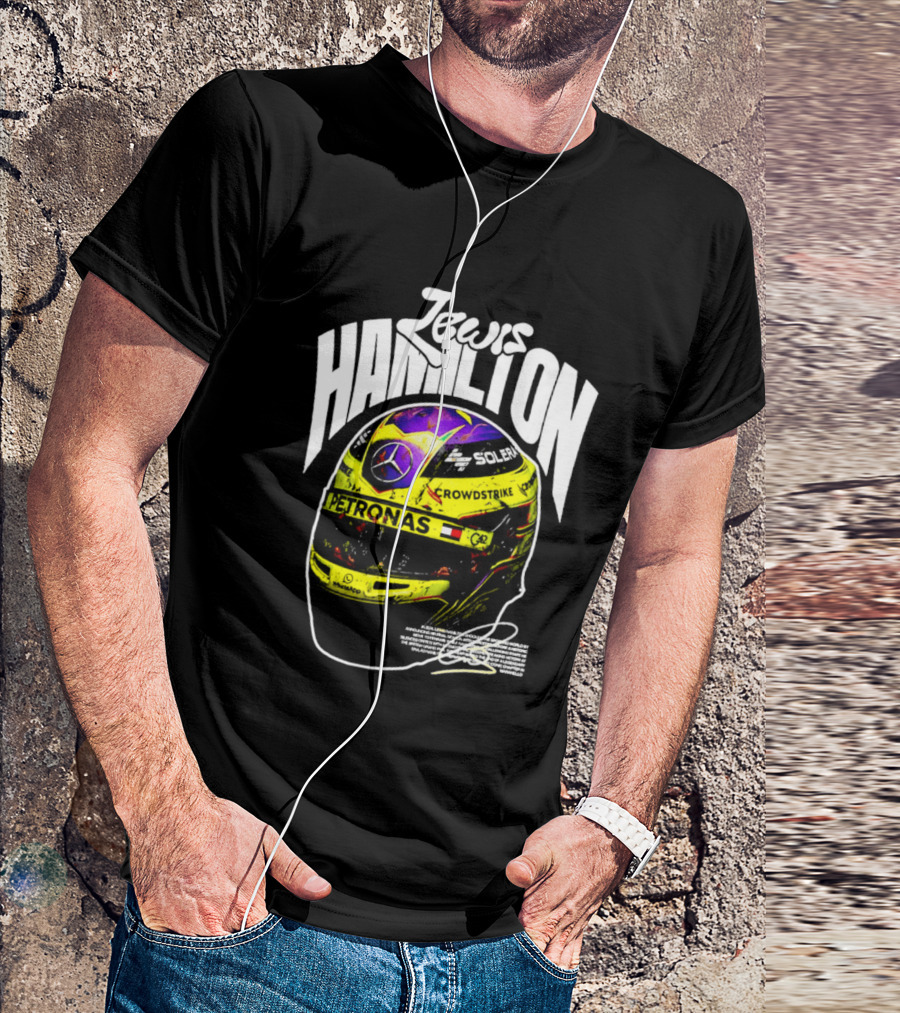 Jewis Hamilton Petronas Racing Helmet 2024 Mercedes T-Shirt
