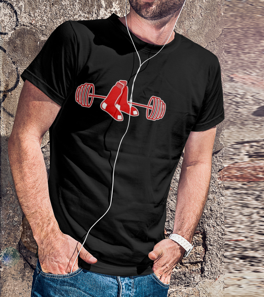 Johanfran Garcia Red Sox Barbell Weightlifting Socks T-Shirt