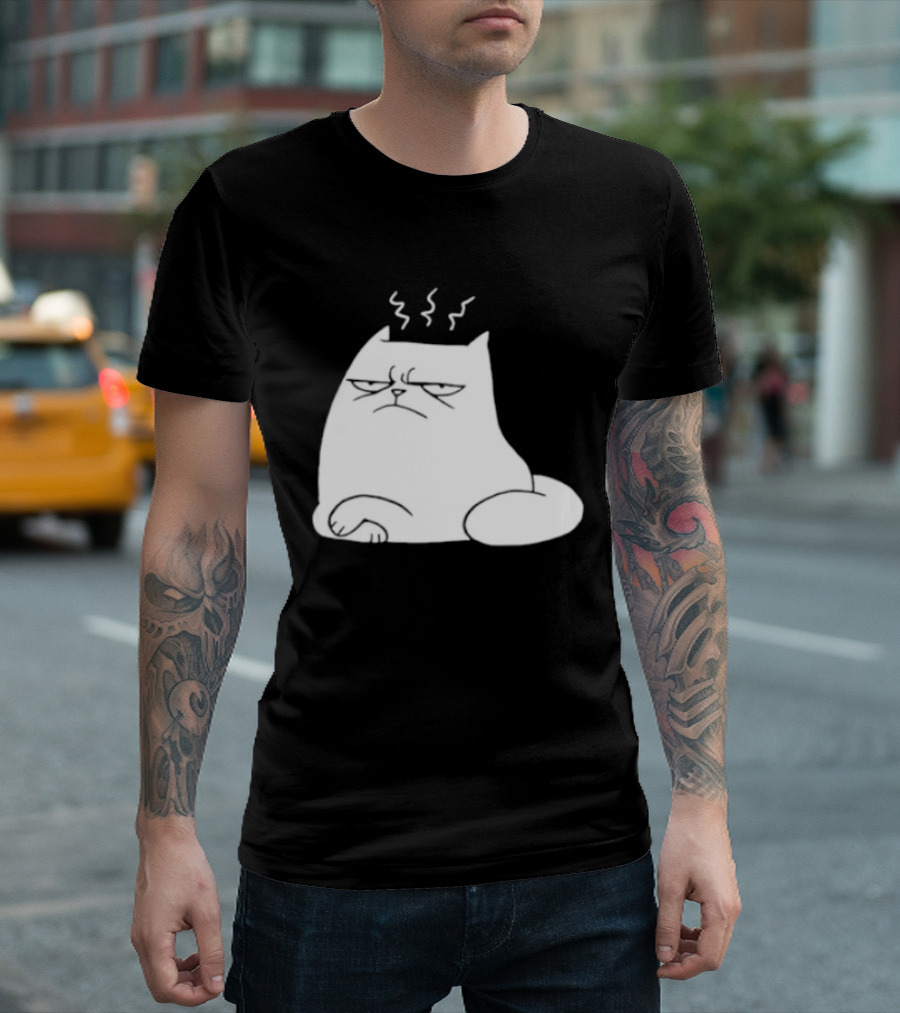 Judgement Cat Grumpy Steaming Expression T-Shirt