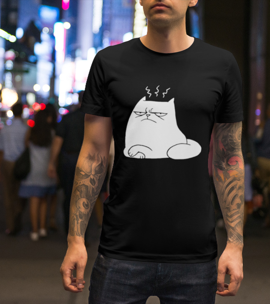 Judgement Cat Grumpy Steaming Expression T-Shirt