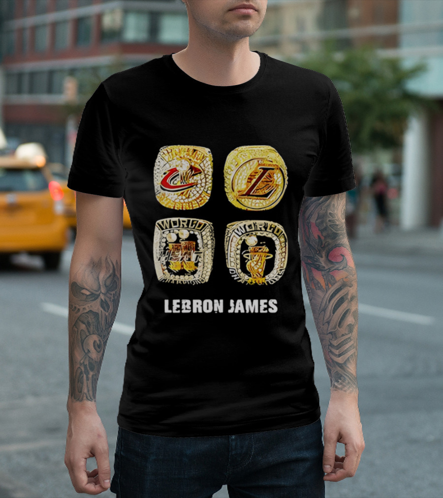 Lebron James World Rings Cleveland Los Angeles 2026 T-Shirt