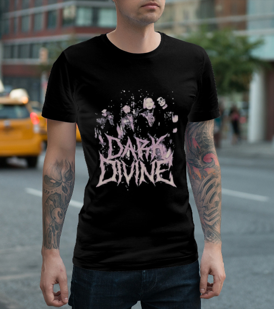 Dark Divine Band Unique Pink T-Shirt
