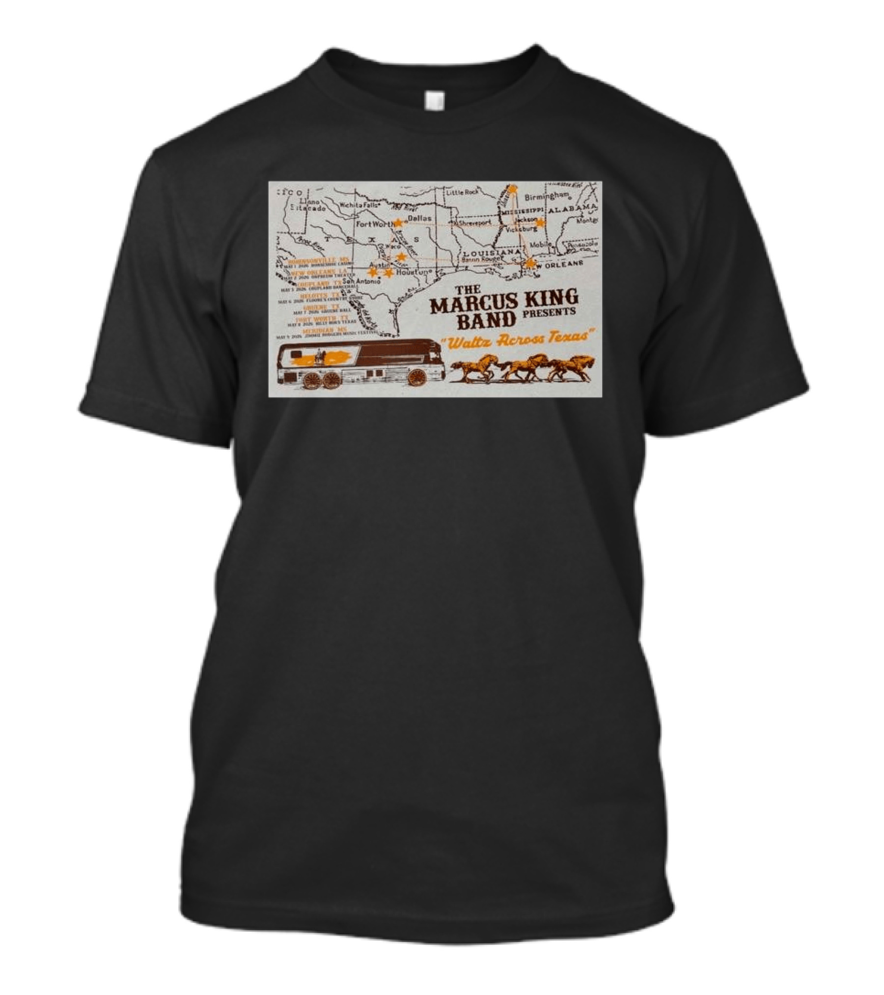 Marcus King Band Presents "Waltz Across Texas" Tour May 8 2026 Billy Bob's Fort Worth Texas T-Shirt