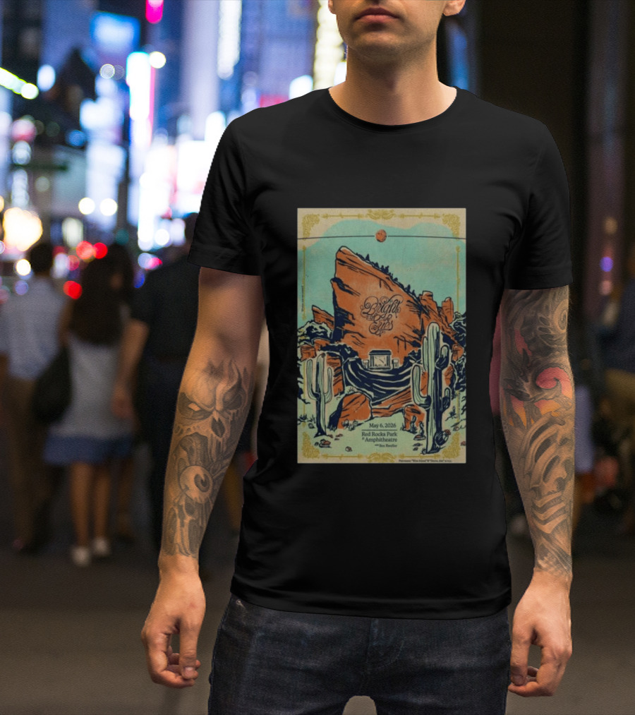May 6 2026 Bright Eyes Red Rocks Park Amphitheatre Desert Scene T-Shirt