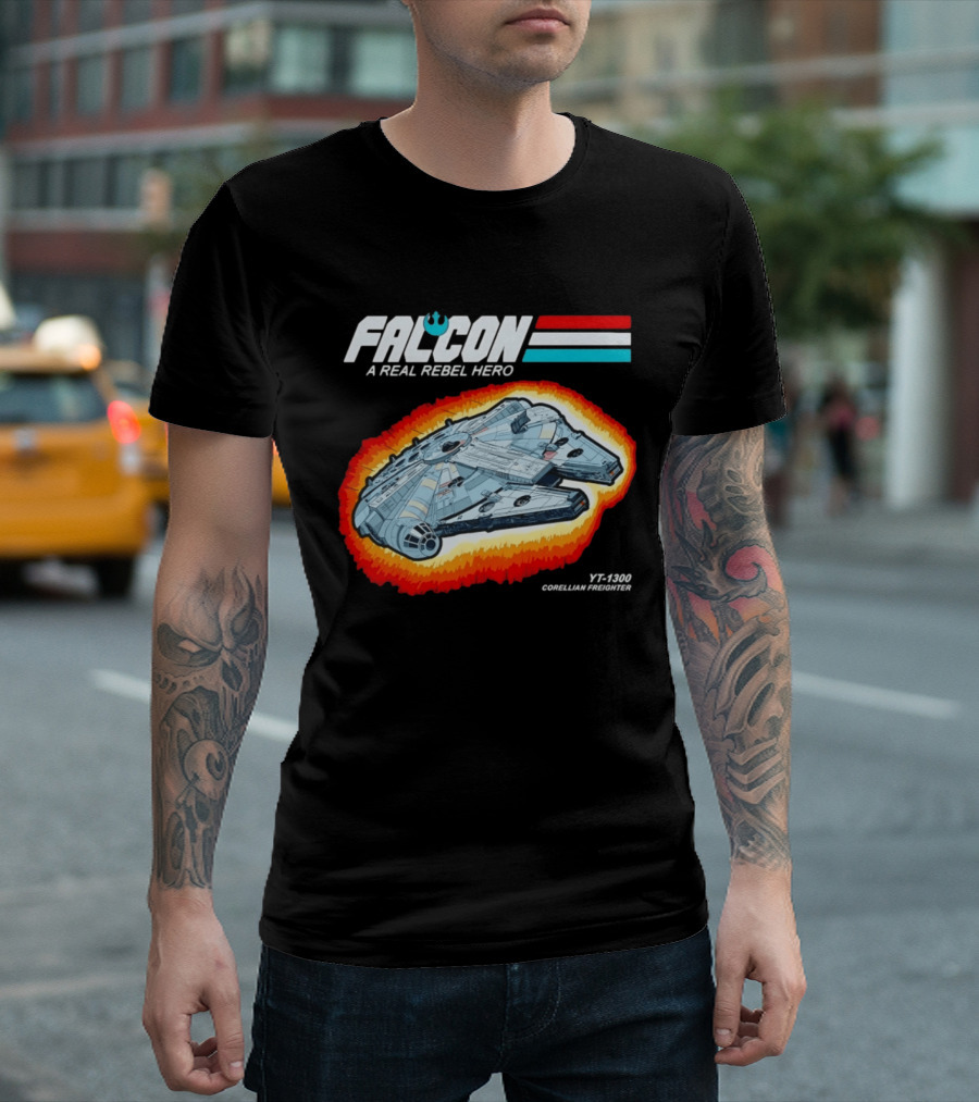Millennium Falcon A Real Rebel Hero YT 1300 Corellian Freighter GI Joe T-Shirt