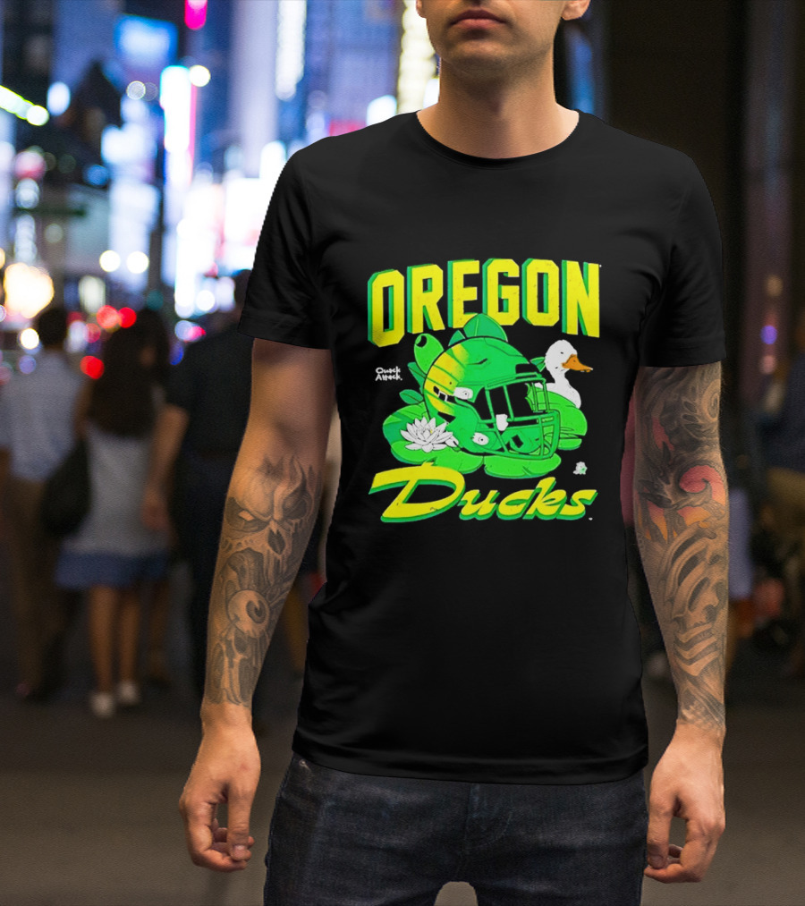 Oregon Ducks Football Helmet And Duck T-Shirt