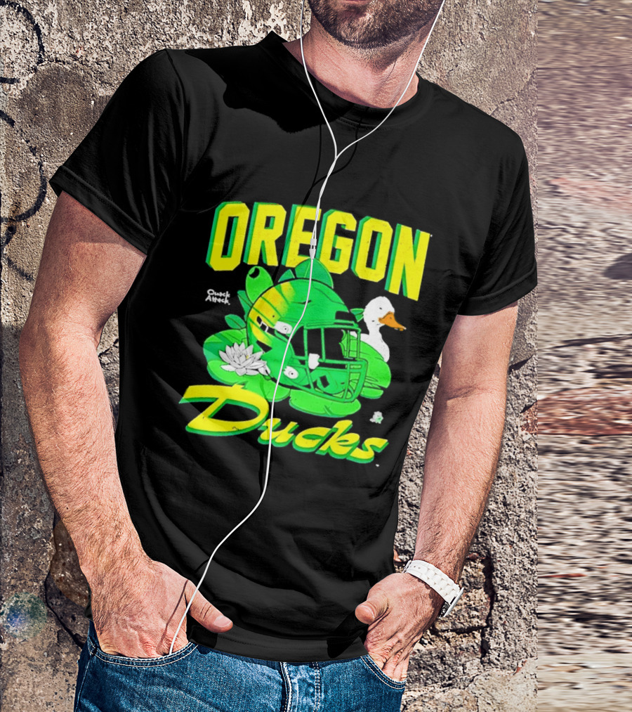 Oregon Ducks Football Helmet And Duck T-Shirt