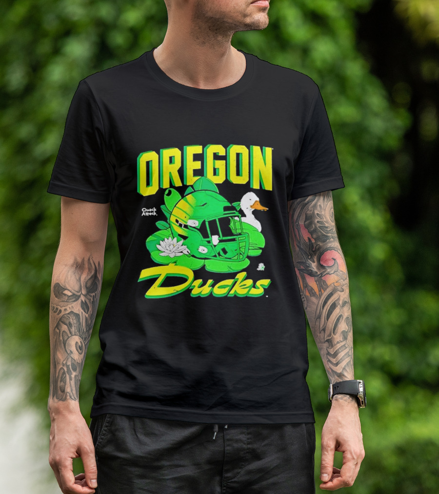 Oregon Ducks Football Helmet And Duck T-Shirt