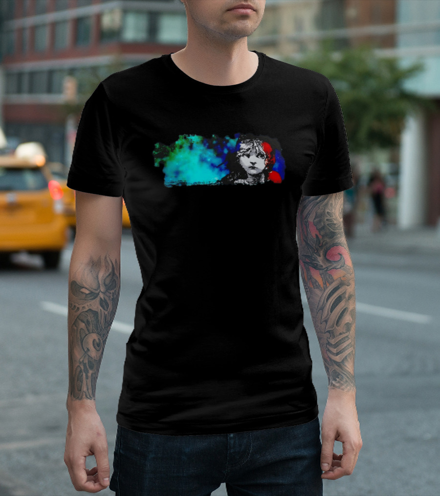Rare Les Miserables Broadway Cosette Blue Red Watercolor T-Shirt